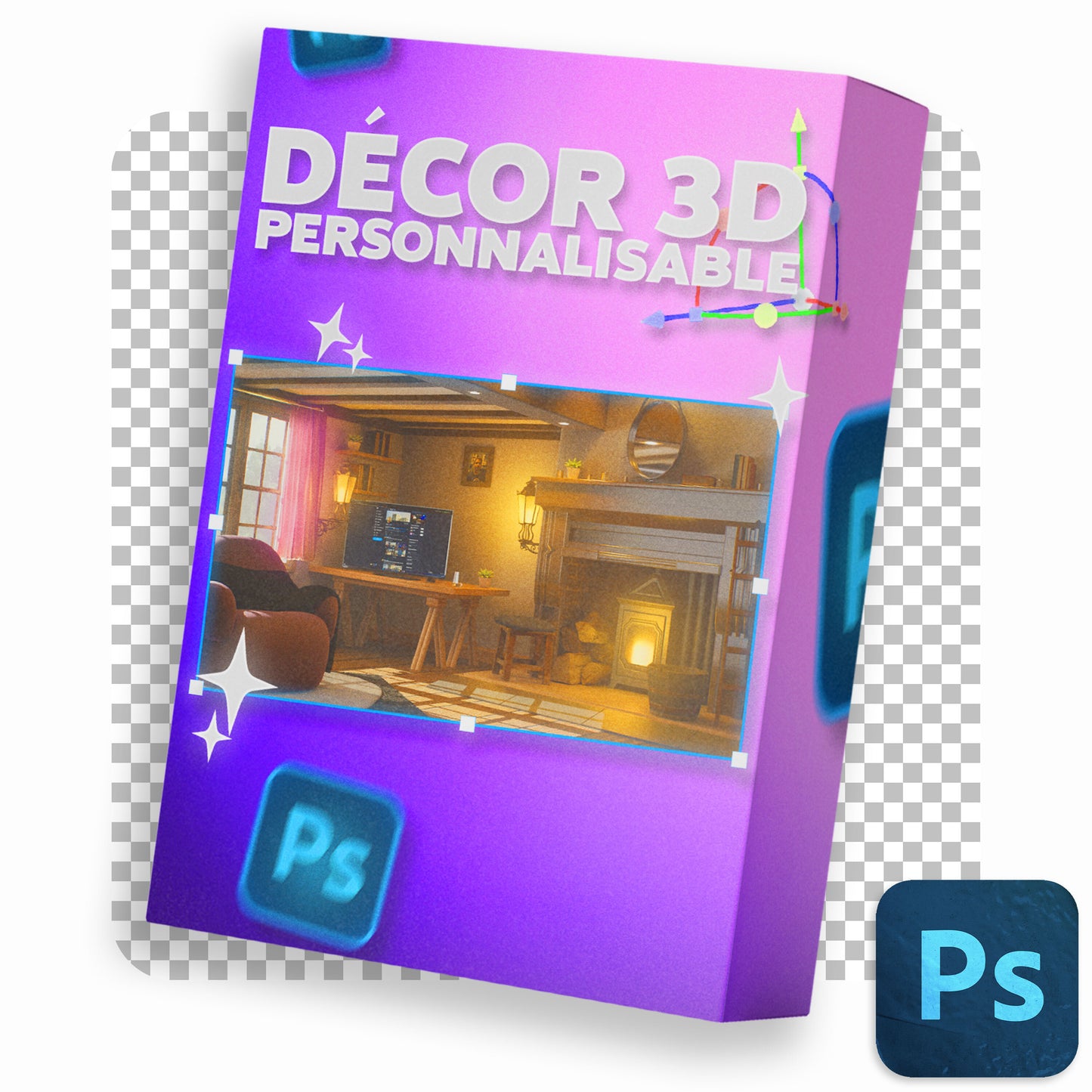 DÉCOR 3D PERSONNALISABLE - STREAMING, MEETINGS - VOL.01